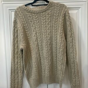 Goodfellow & Co Mens Large Cable knit Sweater  Oatmeal Long Sleeve Crewneck